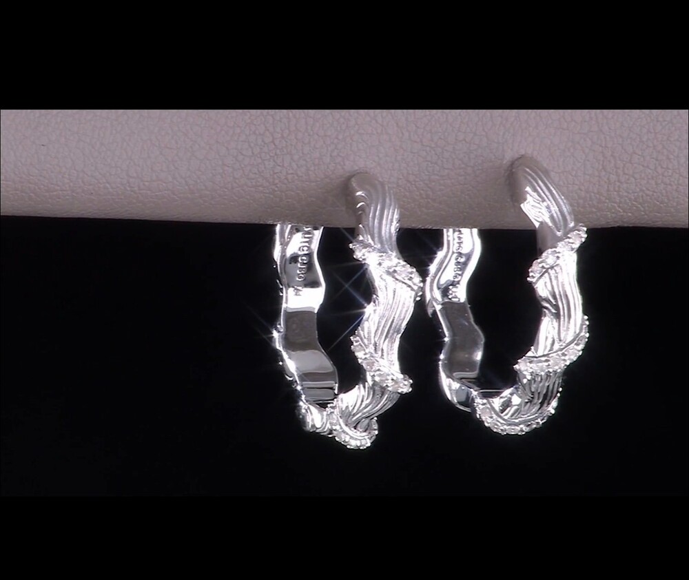Christian James by Scott Grimes Sterling Silver Gemstone Hoop Earrings - Picture 5 of 6
